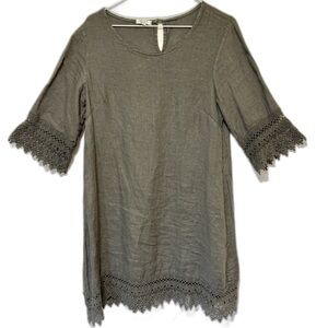 Stella Rosa Lagen Look Linen Dress Small Oversized Boho Minimalist Made In Italy